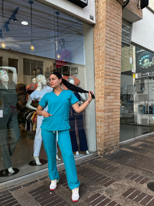 UNIFORME CLASICO VERDE AZULADO