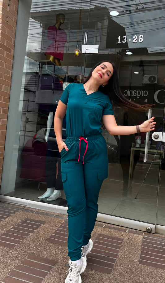 UNIFORME JOGGER VERDE PETROLEO